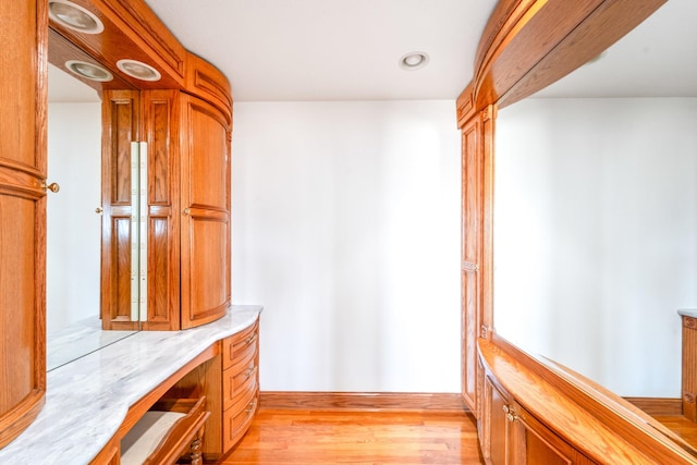 interior space featuring light wood-type flooring