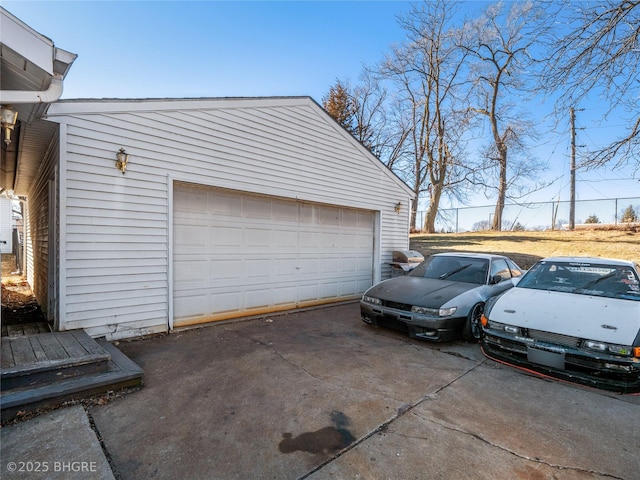 view of garage