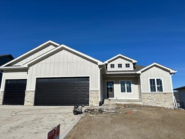 craftsman inspired home featuring a garage