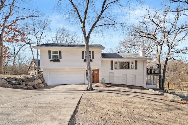 tri-level home with a garage