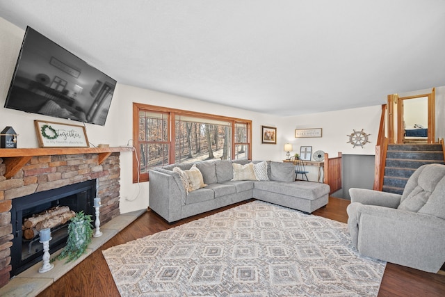 living room featuring hardwood / wood-style floors