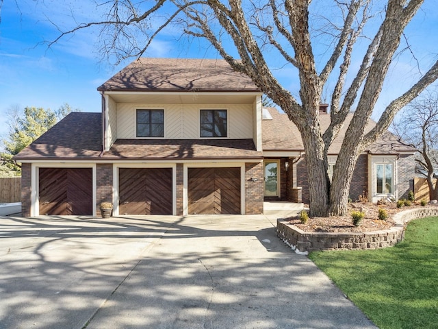 view of front of home with a garage