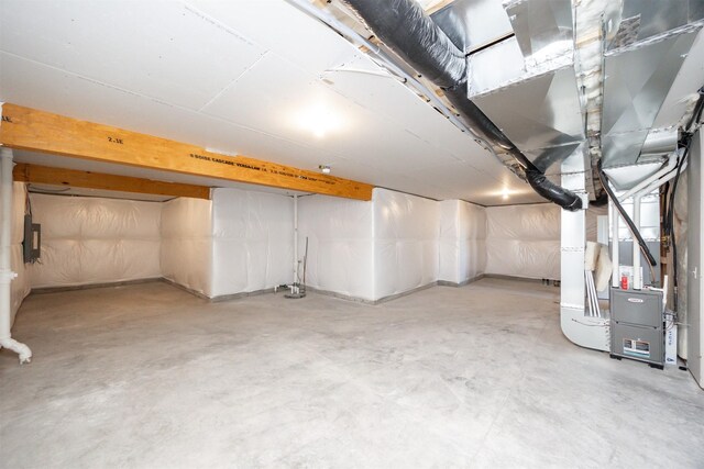 basement with electric panel