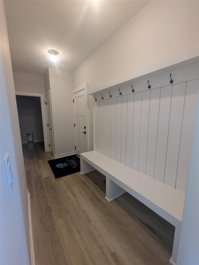 mudroom featuring hardwood / wood-style floors