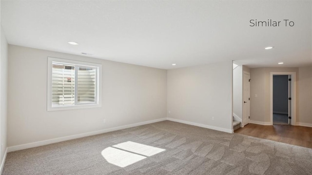 view of carpeted spare room