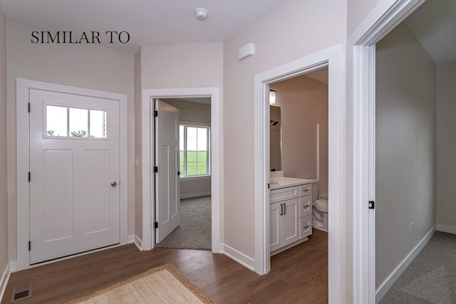 entrance foyer with a healthy amount of sunlight and hardwood / wood-style floors