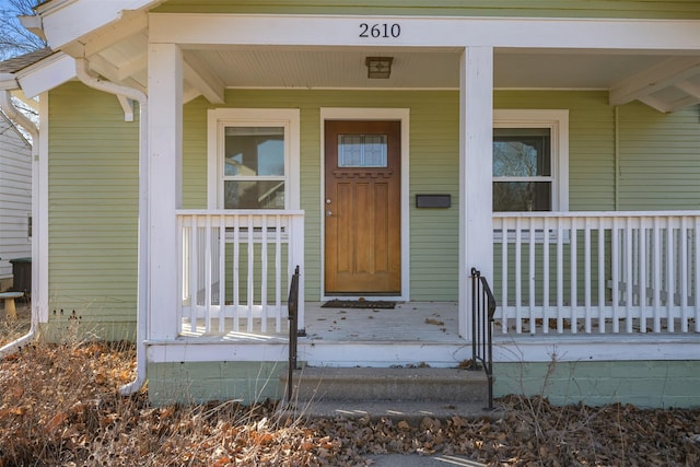 entrance to property with a porch