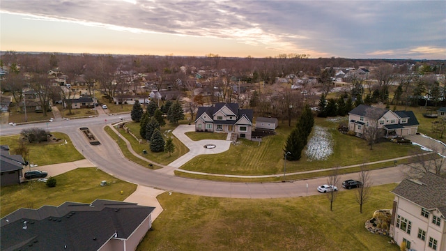 aerial view with a residential view