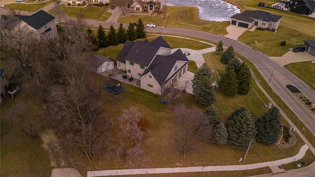 bird's eye view with a residential view