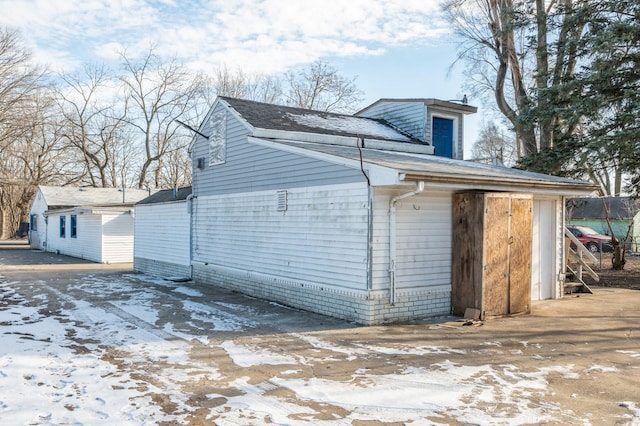 view of snowy exterior