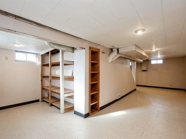 basement with plenty of natural light