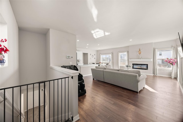 living room featuring hardwood / wood-style flooring