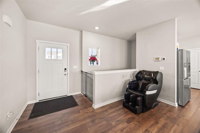 entrance foyer with dark wood-type flooring