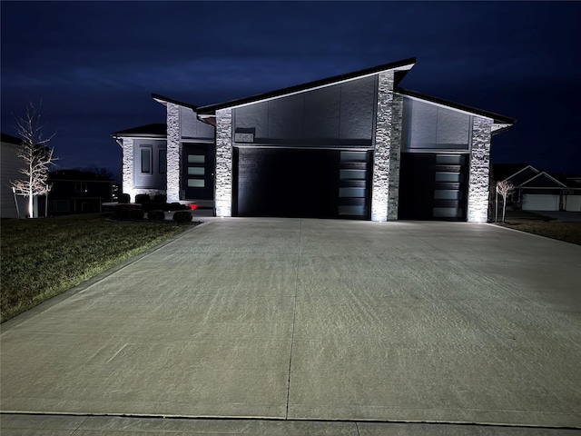 contemporary house with a garage