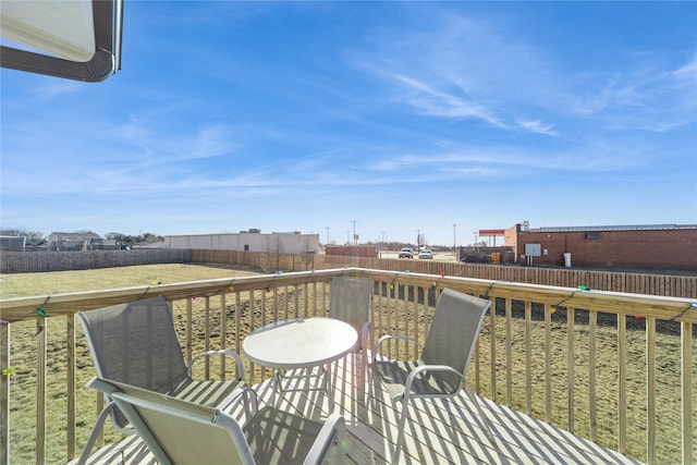 wooden balcony with a wooden deck