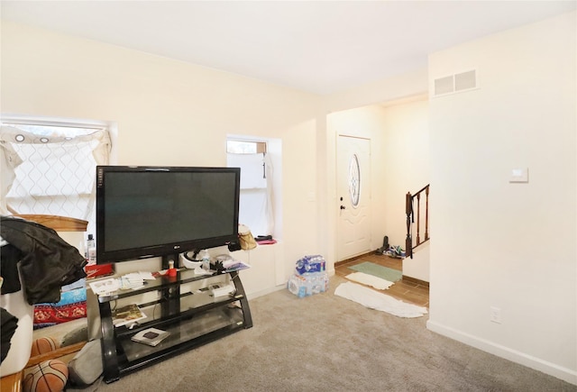 view of carpeted living room