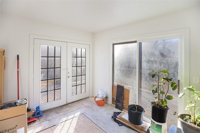 doorway featuring french doors