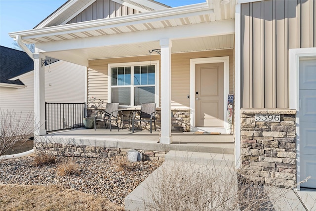 entrance to property with a porch