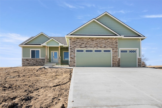 craftsman-style house with a garage