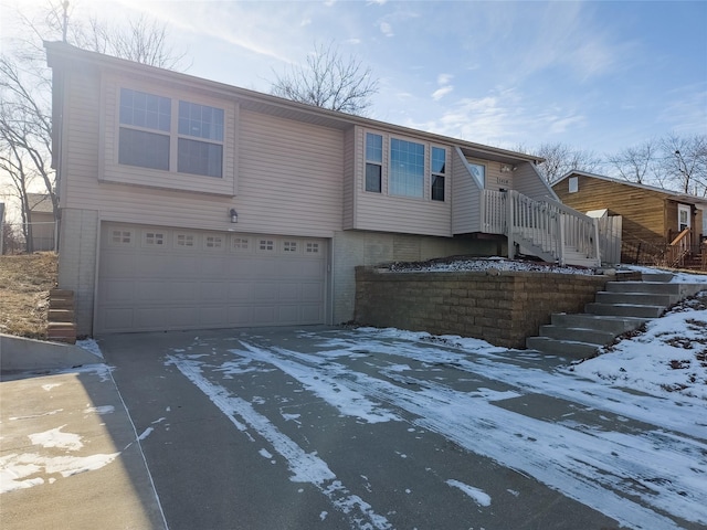 view of front of house with a garage