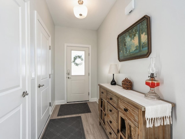 entryway with light wood-type flooring