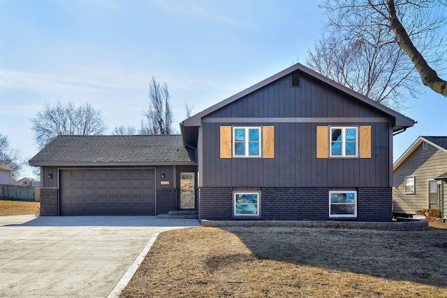 split level home featuring a garage