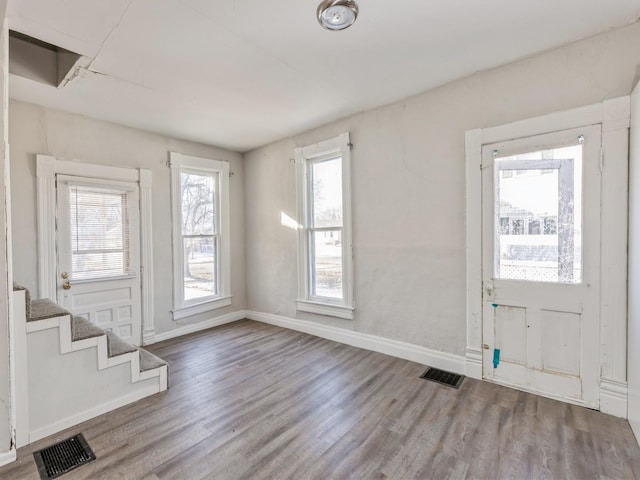 foyer featuring wood-type flooring