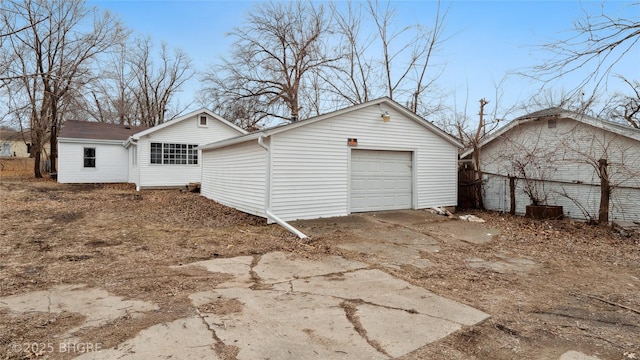 exterior space featuring a garage