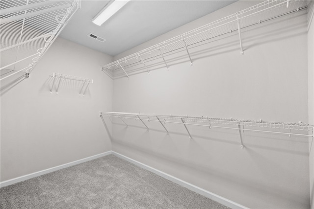 walk in closet with carpet