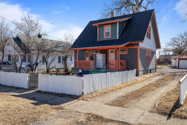 view of front of home featuring covered porch