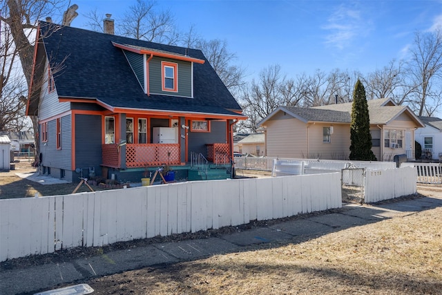 view of front facade featuring covered porch