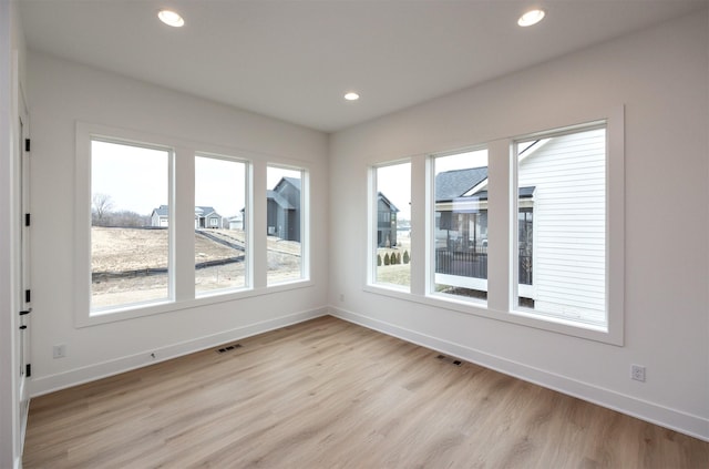 empty room featuring light wood-type flooring