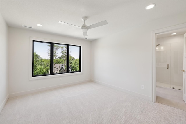 10430 Thorne Dr, West Des Moines, IA 50266 - spare room featuring recessed lighting, light carpet, and ceiling fan