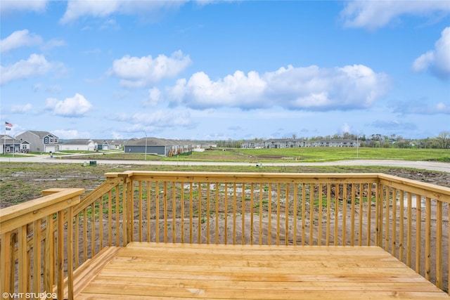 deck with a residential view