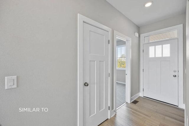 entryway featuring light wood-type flooring