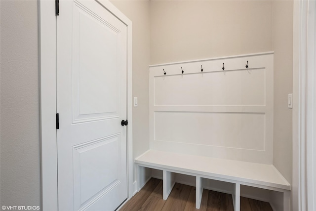 mudroom featuring wood finished floors