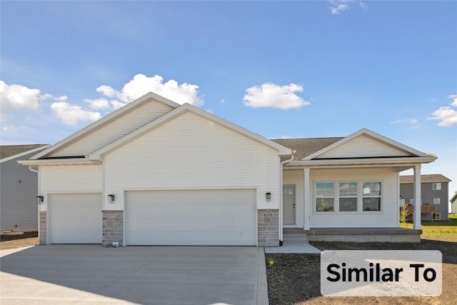 view of front of house with a garage