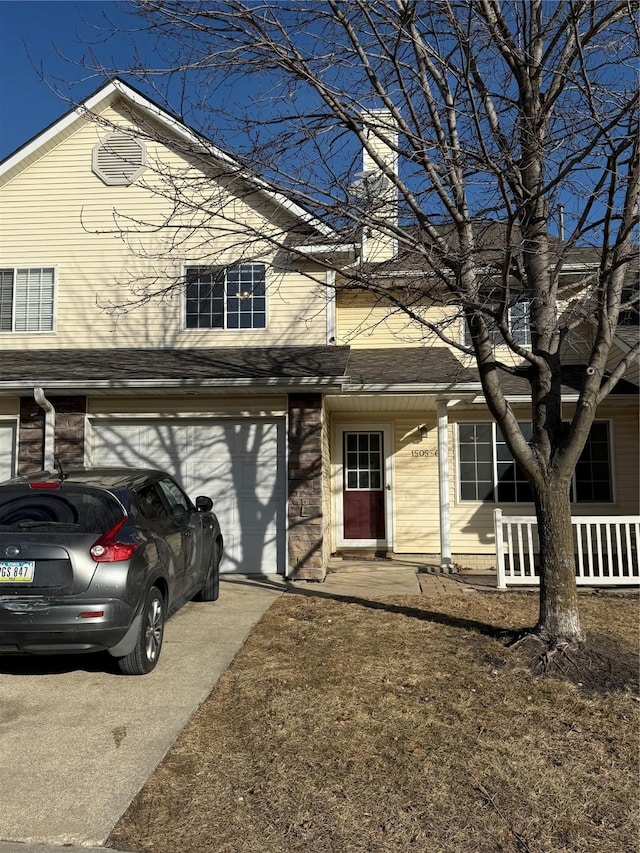 view of front of house with a garage