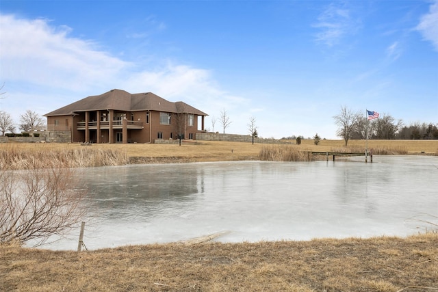 view of water feature with a rural view