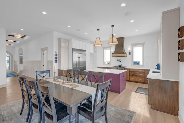 dining room featuring light hardwood / wood-style floors