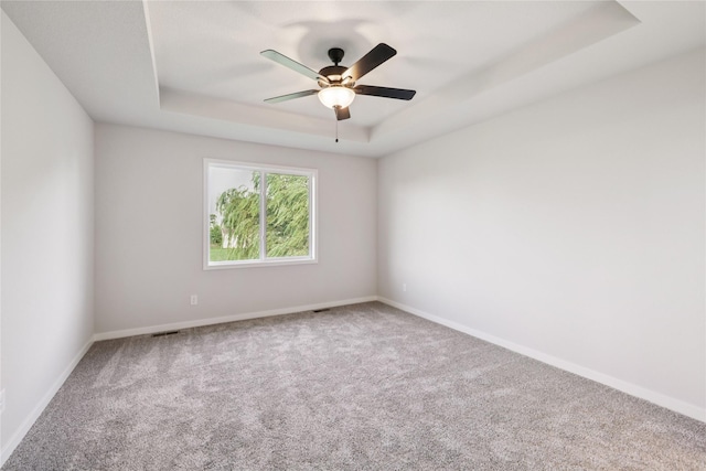 3423 5th Ave SE, Altoona, IA 50009 - unfurnished room with a tray ceiling, carpet, and ceiling fan