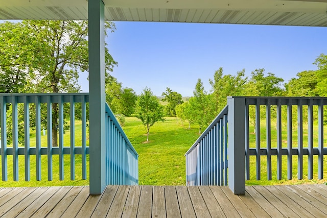 2466 655th Ave, Albia, IA 52531 - wooden terrace with a lawn