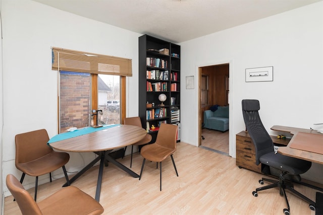 office space featuring light wood-type flooring