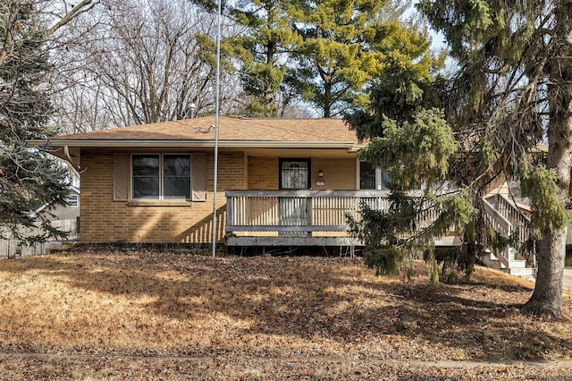 view of front of house featuring a deck