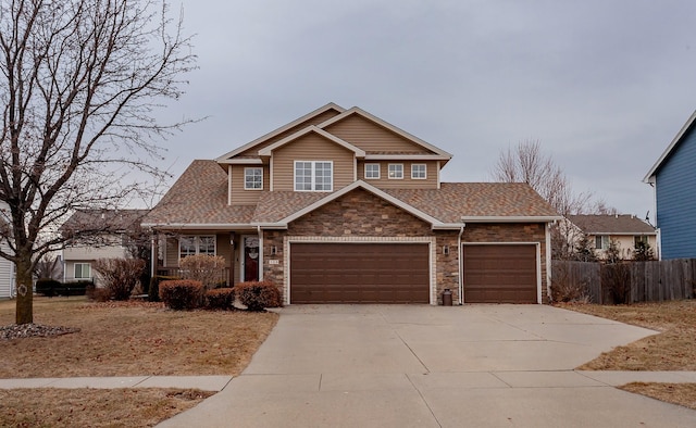 view of front of home with a garage