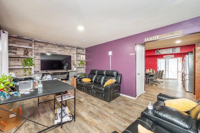 living room featuring light hardwood / wood-style floors