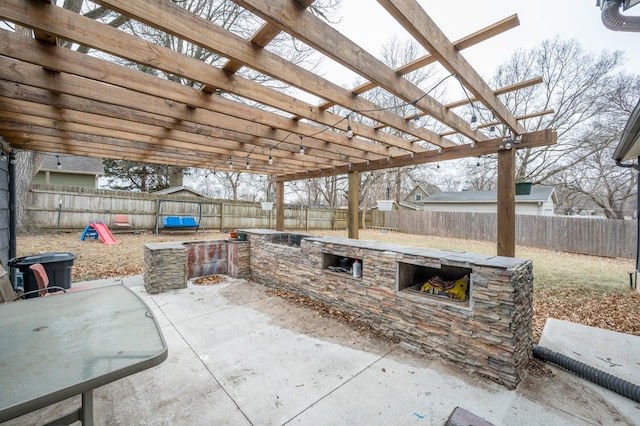 view of patio with a pergola