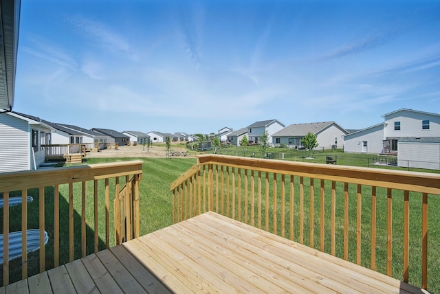 1927 Tuscany Dr SE, Altoona, IA 50009 - wooden terrace featuring a residential view and a fenced backyard