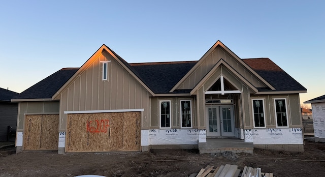 view of front of property featuring french doors