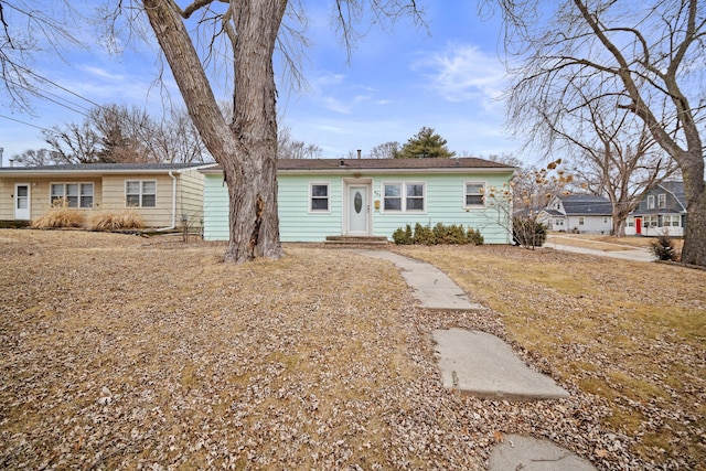 view of single story home